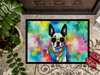 Boston Terrier Hippie Dawg Doormat 24H X 36W DAC2469 product image at NuMercy 3