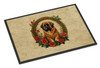 Tibetan Mastiff Christmas Flowers Doormat 24H X 36W product image at NuMercy