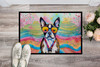 Boston Terrier Hippie Dawg Doormat 24H X 36W DAC2467 product image at NuMercy 2