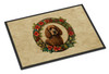 Irish Water Spaniel Christmas Flowers Doormat 24H X 36W product image at NuMercy