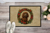 Irish Water Spaniel Christmas Flowers Doormat 24H X 36W product image at NuMercy 2