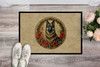 Norwegian Elkhound Christmas Flowers Doormat 24H X 36W product image at NuMercy 2