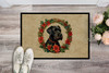 Giant Schnauzer Christmas Flowers Doormat 24H X 36W product image at NuMercy 2