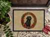 Flat-Coated Retriever Christmas Flowers Doormat 24H X 36W product image at NuMercy 3
