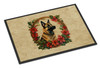 Belgian Malinois Christmas Flowers Doormat 24H X 36W product image at NuMercy