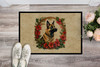 Belgian Malinois Christmas Flowers Doormat 24H X 36W product image at NuMercy 2