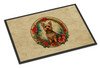 Australian Terrier Christmas Flowers Doormat 24H X 36W product image at NuMercy