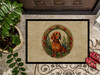 Red Redbone Coonhound Christmas Flowers Doormat 24H X 36W DAC2416 product image at NuMercy 3