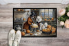 American Eskimo Fall Kitchen Pumpkins Doormat 24H X 36W product image at NuMercy 2