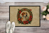 English Foxhound Christmas Flowers Doormat 24H X 36W product image at NuMercy 2