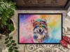 Keeshond Hippie Dawg Doormat 24H X 36W product image at NuMercy 3