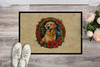 Golden Retriever Christmas Flowers Doormat 24H X 36W product image at NuMercy 2