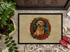 Golden Retriever Christmas Flowers Doormat 24H X 36W product image at NuMercy 3