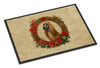 Afghan Hound Christmas Flowers Doormat 24H X 36W product image at NuMercy