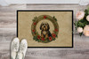 Tibetan Terrier Christmas Flowers Doormat 24H X 36W product image at NuMercy 2