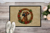 Rhodesian Ridgeback Christmas Flowers Doormat 24H X 36W product image at NuMercy 2