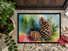 Maine White Pine Cone and Tassels in Watercolor Doormat 24H X 36W DAC1665 product image at NuMercy 3