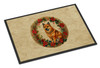 Finnish Spitz Christmas Flowers Doormat 24H X 36W product image at NuMercy