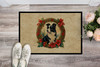 Border Collie Christmas Flowers Doormat 24H X 36W product image at NuMercy 2