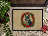 Australian Cattle Dog Christmas Flowers Doormat 24H X 36W product image at NuMercy 3