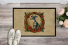 Italian Greyhound Christmas Flowers Doormat 24H X 36W product image at NuMercy 2