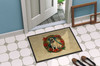 White Boxer Christmas Flowers Doormat 24H X 36W product image at NuMercy 4