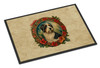 Bearded Collie Christmas Flowers Doormat 24H X 36W product image at NuMercy
