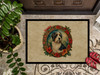 Bearded Collie Christmas Flowers Doormat 24H X 36W product image at NuMercy 3