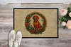 Red Redbone Coonhound Christmas Flowers Doormat 24H X 36W DAC2417 product image at NuMercy 2