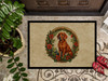 Red Redbone Coonhound Christmas Flowers Doormat 24H X 36W DAC2417 product image at NuMercy 3