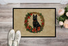 Schipperke Christmas Flowers Doormat 24H X 36W product image at NuMercy 2
