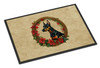 Doberman Pinscher Christmas Flowers Doormat 24H X 36W product image at NuMercy