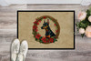 Doberman Pinscher Christmas Flowers Doormat 24H X 36W product image at NuMercy 2