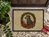Scottish Deerhound Christmas Flowers Doormat 24H X 36W product image at NuMercy 3