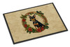 Miniature Pinscher Christmas Flowers Doormat 24H X 36W product image at NuMercy