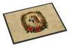 Saluki Christmas Flowers Doormat 24H X 36W product image at NuMercy