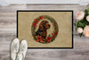 Field Spaniel Christmas Flowers Doormat 24H X 36W product image at NuMercy 2