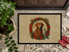 Chesapeake Bay Retriever Christmas Flowers Doormat 24H X 36W product image at NuMercy 3