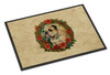 English Bulldog Christmas Flowers Doormat 24H X 36W product image at NuMercy