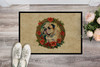 English Bulldog Christmas Flowers Doormat 24H X 36W product image at NuMercy 2