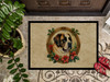 Saint Bernard Christmas Flowers Doormat 24H X 36W product image at NuMercy 3