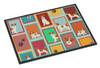 Lots of Red and White Jack Russell Terrier Doormat 24H X 36W product image at NuMercy