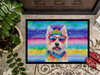 Westie Hippie Dawg Doormat 24H X 36W DAC2571 product image at NuMercy 3