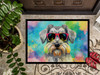 Schnauzer Hippie Dawg Doormat 24H X 36W DAC2553 product image at NuMercy 3