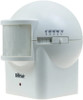 HomeSafe Wireless Outdoor Adjustable Angle Motion Detector Sensor, white, with adjustable angle settings and a rectangular sensor lens on the left side.