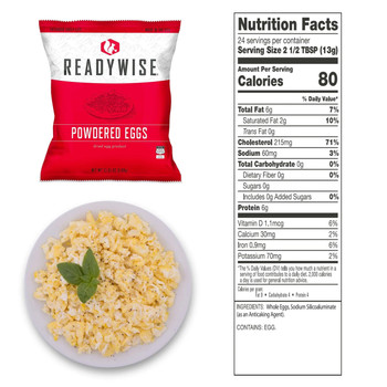 ReadyWise Emergency Freeze Dried Powdered Eggs - 144 Servings