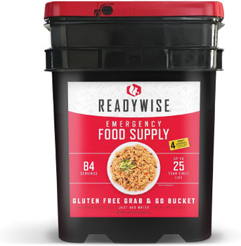 ReadyWise Emergency Food Supply 84 Serving Gluten Free Grab and Go Bucket