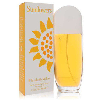 Elizabeth Arden Sunflowers Eau De Toilette Spray 3.3 oz perfume bottle and box packaging.