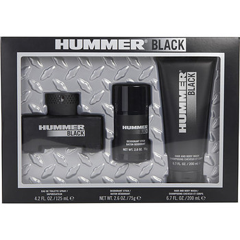 Hummer Black by Hummer Eau De Toilette Spray, Hair and Body Wash, & Deodorant Stick