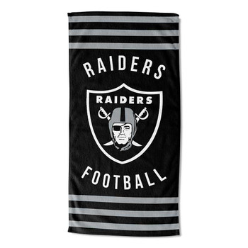 Oakland Raiders NFL Stripes Beach Towel